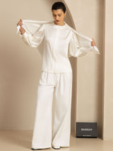 [White] SilkSilky  Scarf 003
