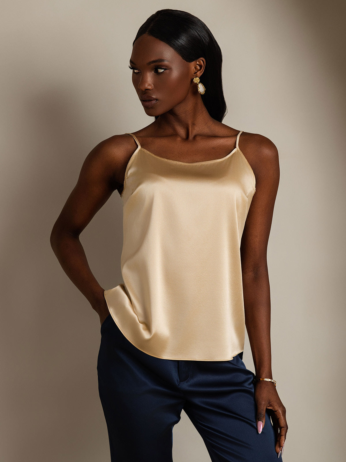 [Champagne] SilkSilky  19Momme Silk Camisoles 001