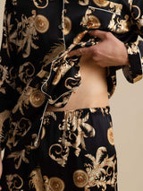 [Black Dragon] SilkSilky  Long Sleeve Notch Collar Men's Pajamas 005