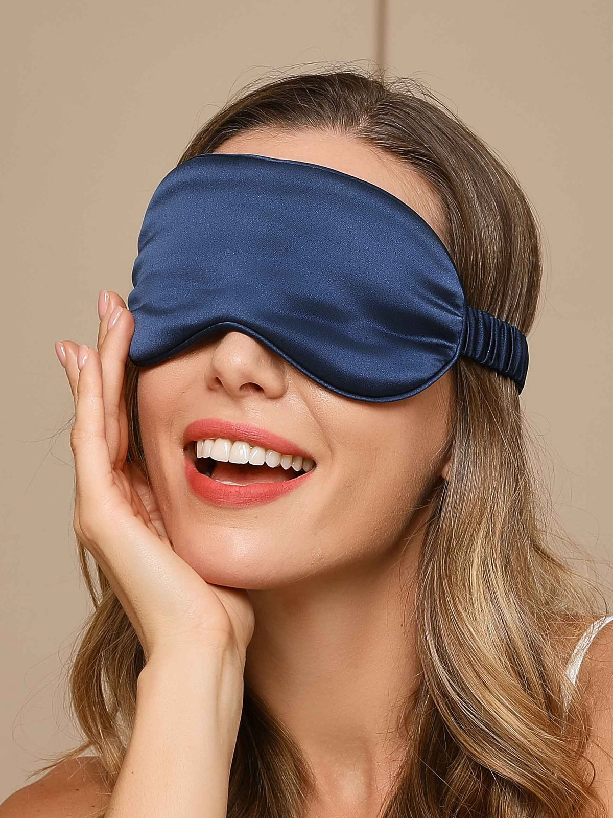 SilkSilky US 19Momme Pure Silk Eye Mask DarkBlue 002