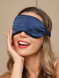 SilkSilky US 19Momme Pure Silk Eye Mask DarkBlue 002