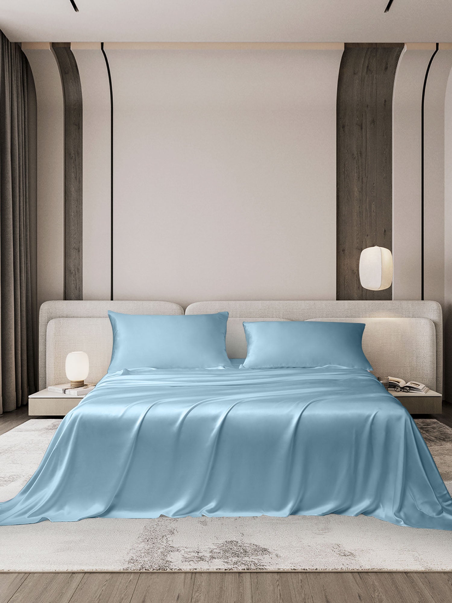 [Light Blue] SilkSilky  19Momme Bedding Set 001