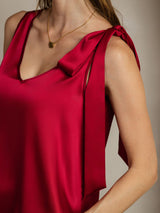 [Wine] SilkSilky  Sleeveless V Neck Women's T-Shirt 004