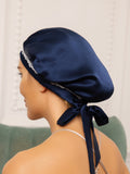 SilkSilky  Pure Silk Sleep Cap DarkBlue 002