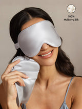 [Silver] SilkSilky  Pure Silk Eye Mask 001