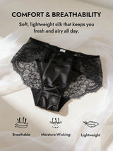 [Black] SilkSilky  100% Silk Jersey Panty 003