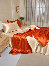 [Orange+Beige] SilkSilky  Bedding Set 003
