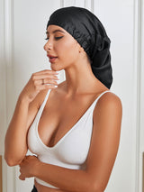 [Black] SilkSilky  Sleep Cap 002