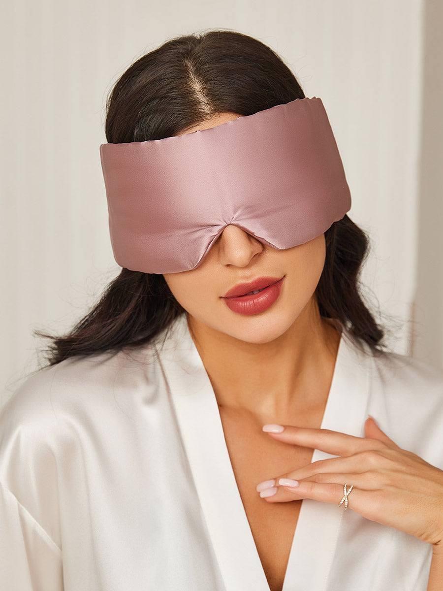 SilkSilky US 19Momme Pure Silk Eye Mask PaleMauve 001