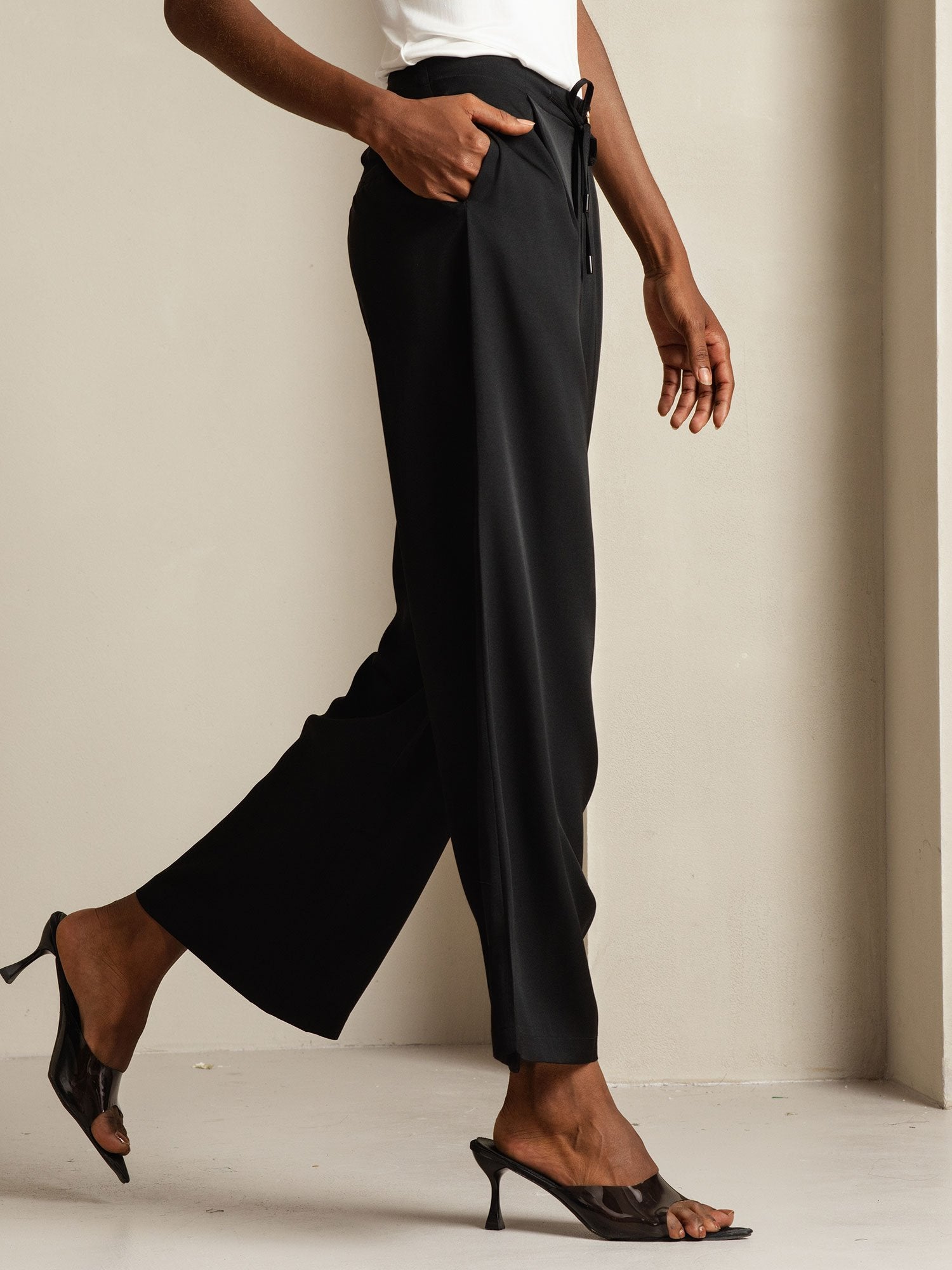 [Black] SilkSilky 19Momme Silk Womens Pants 008