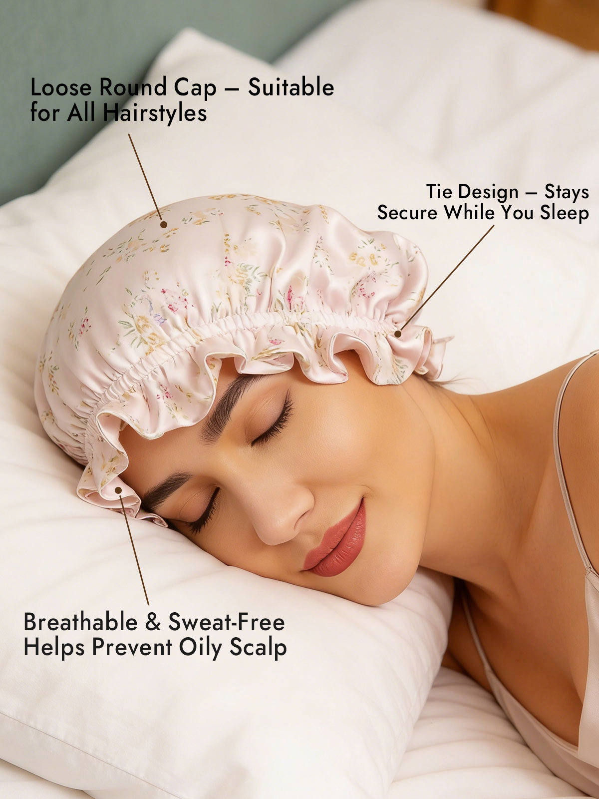 [Floral] SilkSilky  Sleep Cap 003