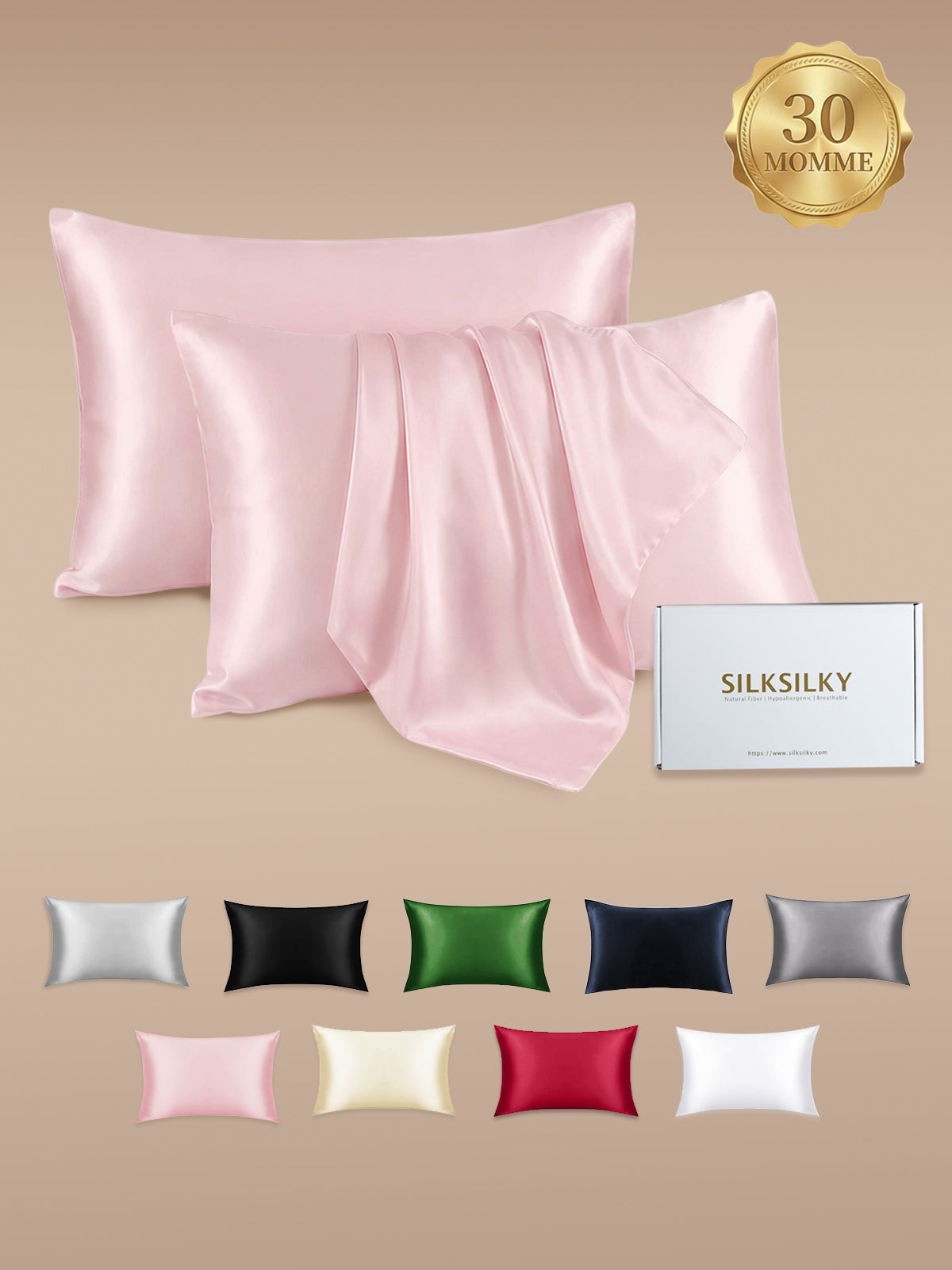 [Pink] SilkSilky  30Momme Pure Silk Pillowcase 001