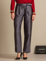 [Gray] SilkSilky  32Momme Silk Womens Pants 007