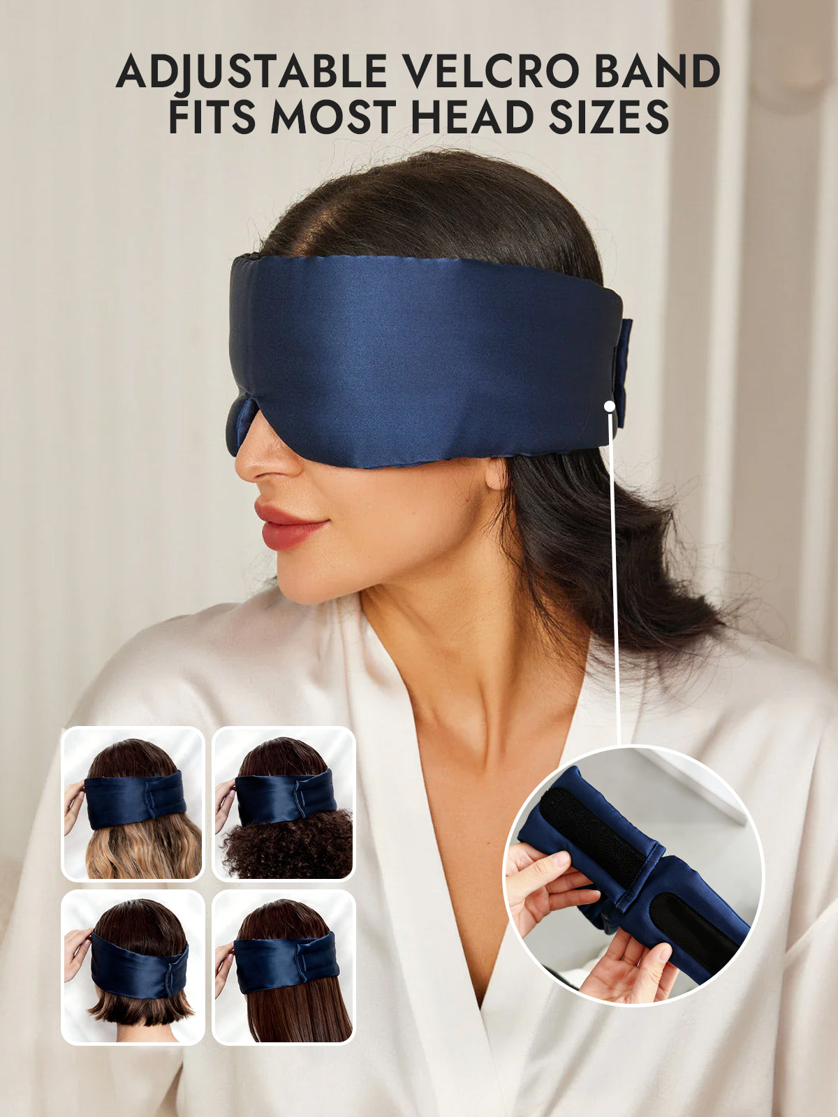[Dark Blue] SilkSilky  19Momme Pure Silk Eye Mask 004