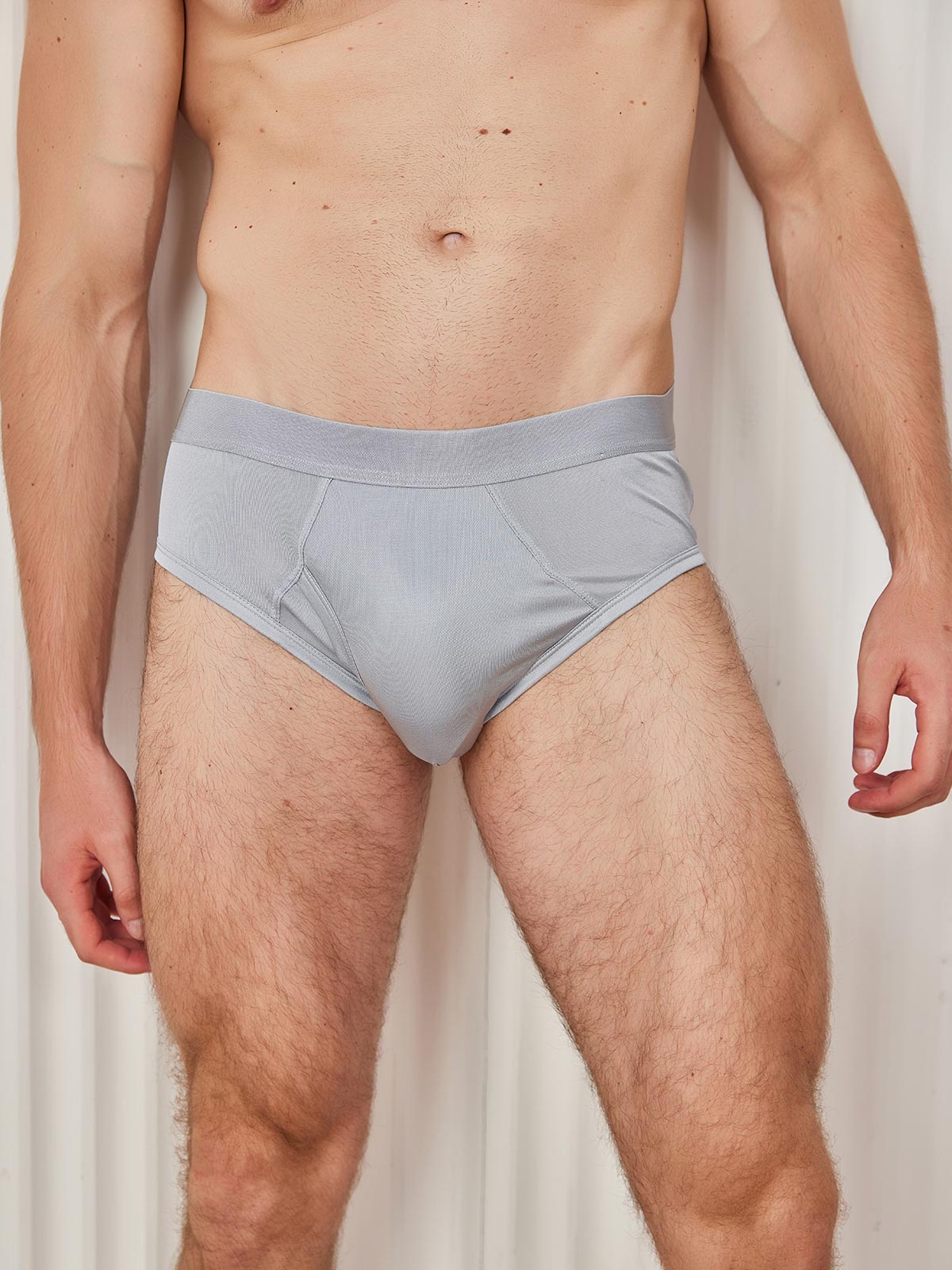 SilkSilky US Silk Knitted Mens Underwear Gray 004