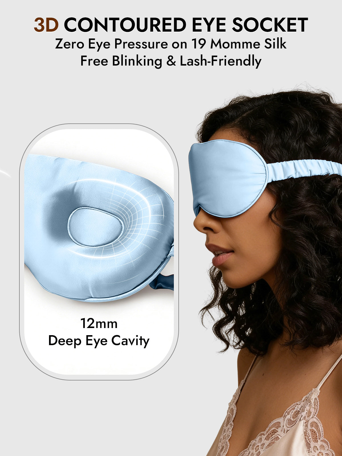[Light Blue] SilkSilky  Pure Silk Eye Mask 004