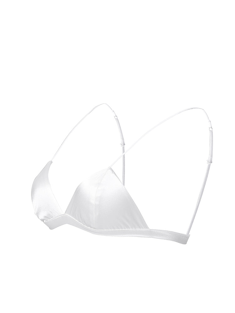 [White] SilkSilky  Silk Knitted Bra 005