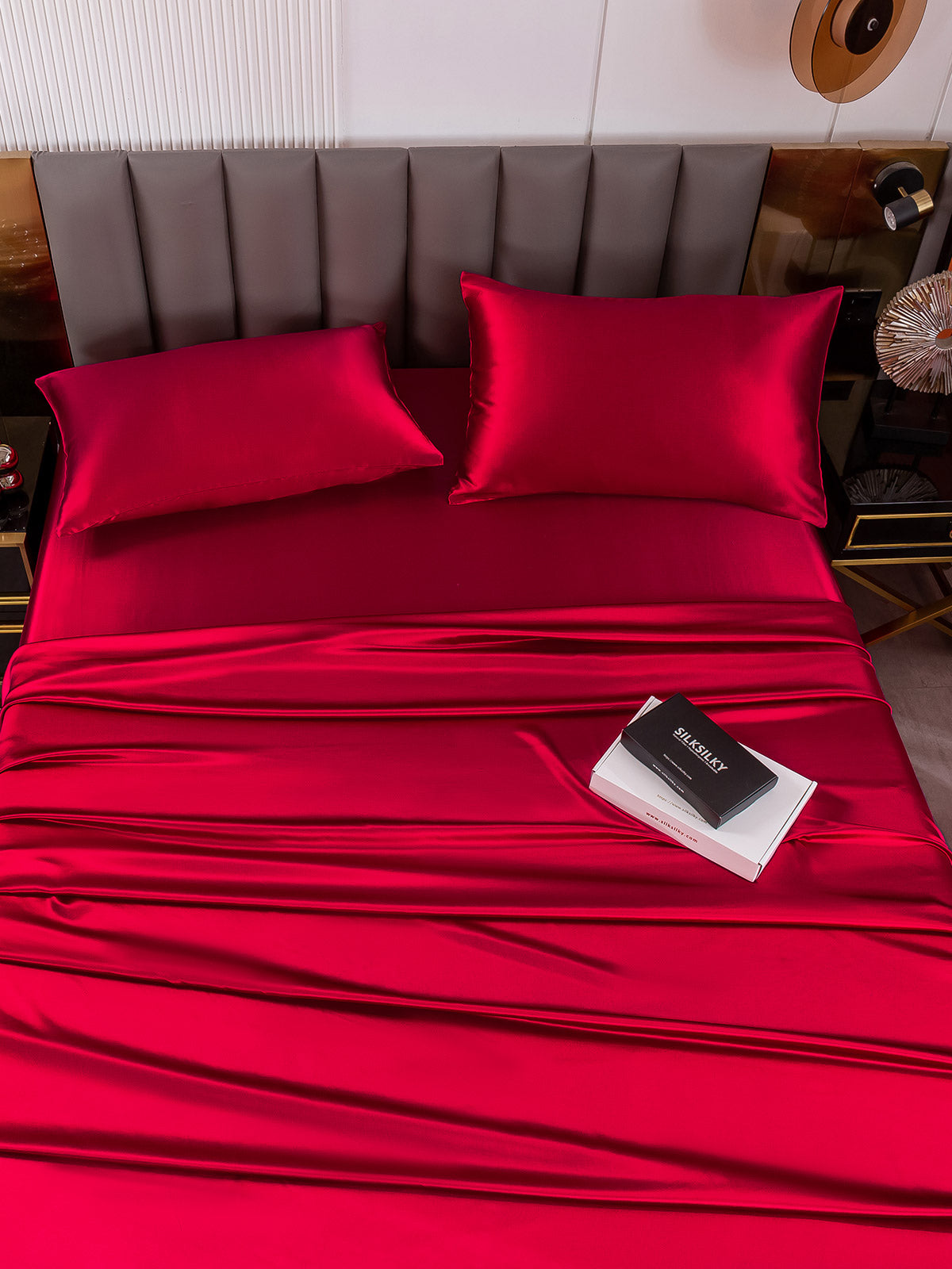 [Wine] SilkSilky  19Momme Pure Silk Bedding Set 007