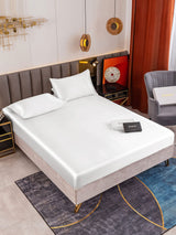 [White] SilkSilky  19Momme Bedding Set 001