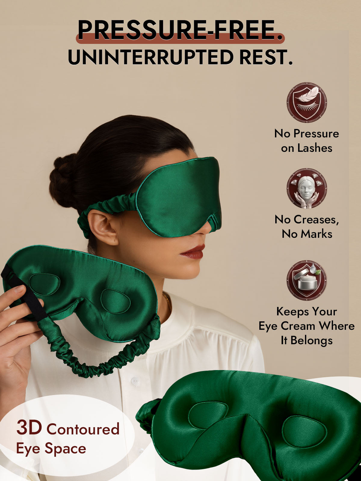 [Dark Green] SilkSilky  22Momme Eye Mask 003