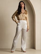 [White] SilkSilky  Women's Pants 009
