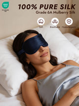 [Dark Blue] SilkSilky  Pure Silk Eye Mask 002