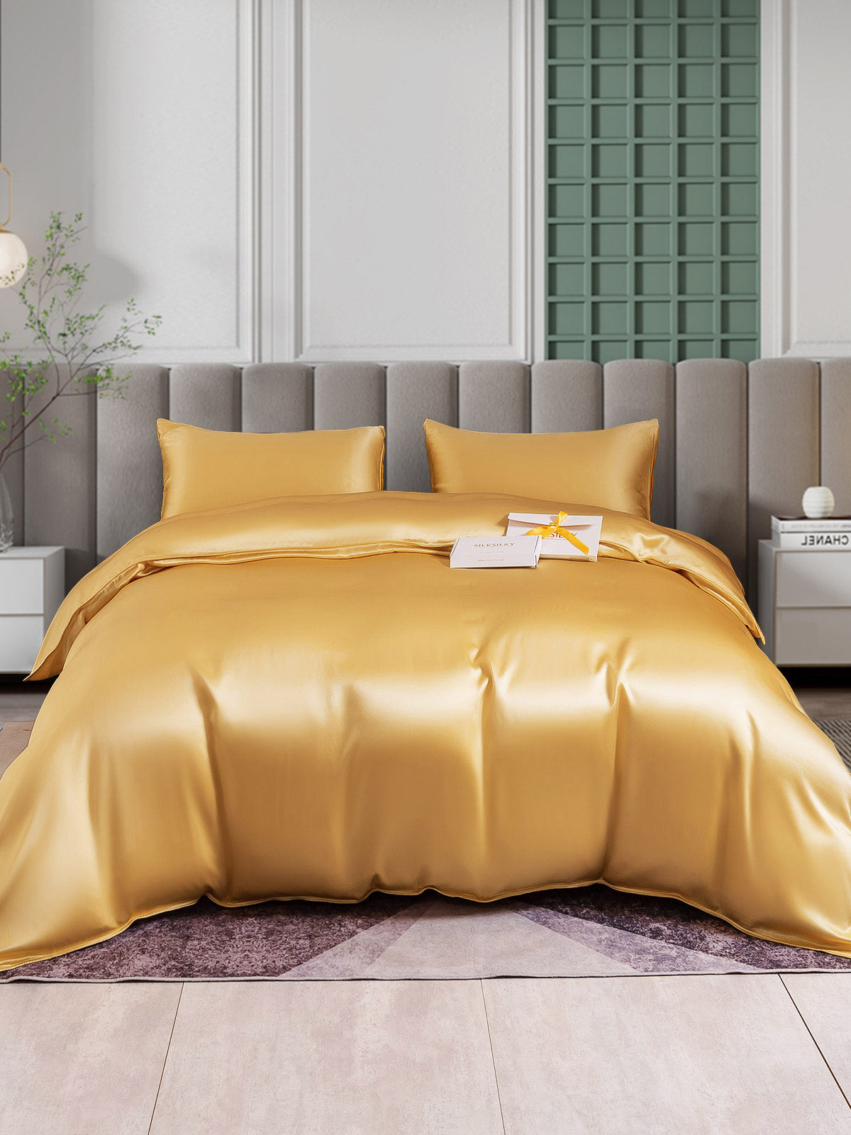 [Champagne] SilkSilky  25Momme Pure Silk Bedding Set 001