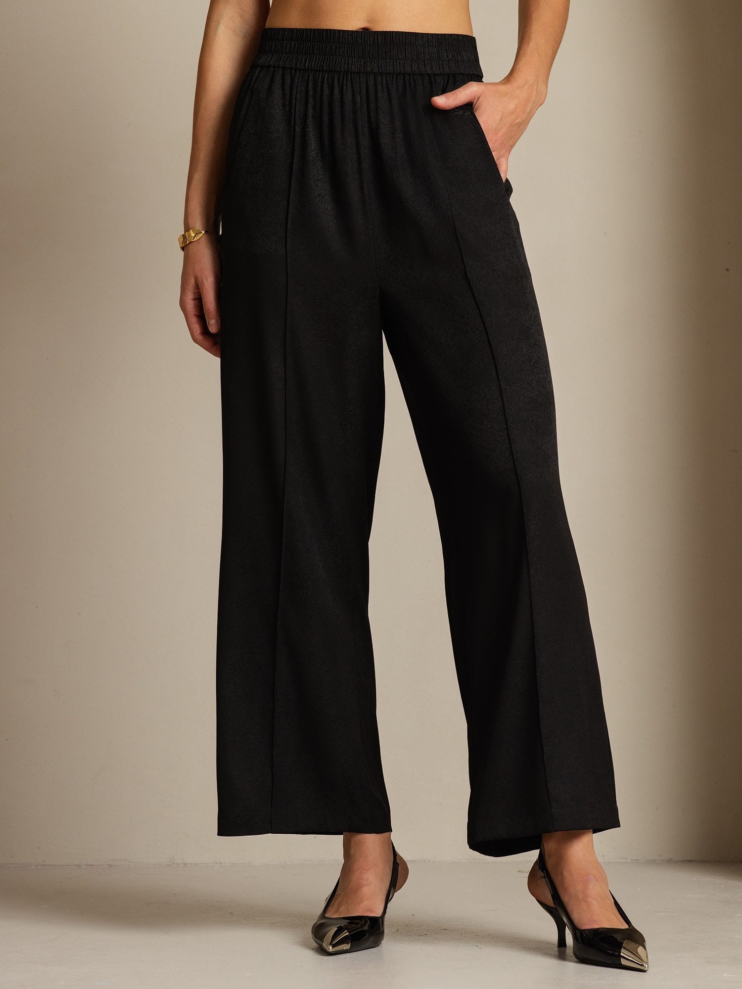 [Black] SilkSilky 22Momme Silk Womens Pants 001