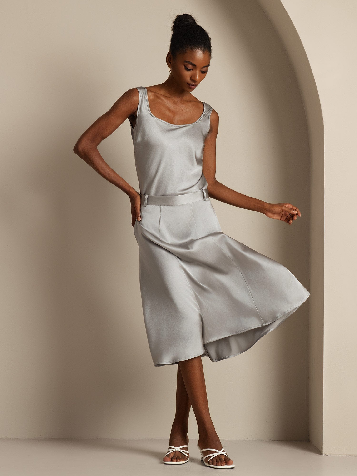 [Griffin Gray] SilkSilky  19Momme Silk U Neck Camisole Top 006,