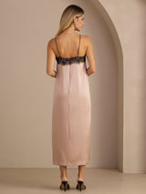 [Tuscany] SilkSilky Spaghetti Strap Square Neck Dress 002