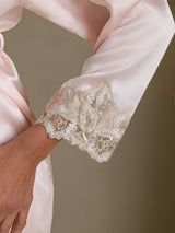 [Pink] SilkSilky  3/4 Sleeve Women's Robe 005