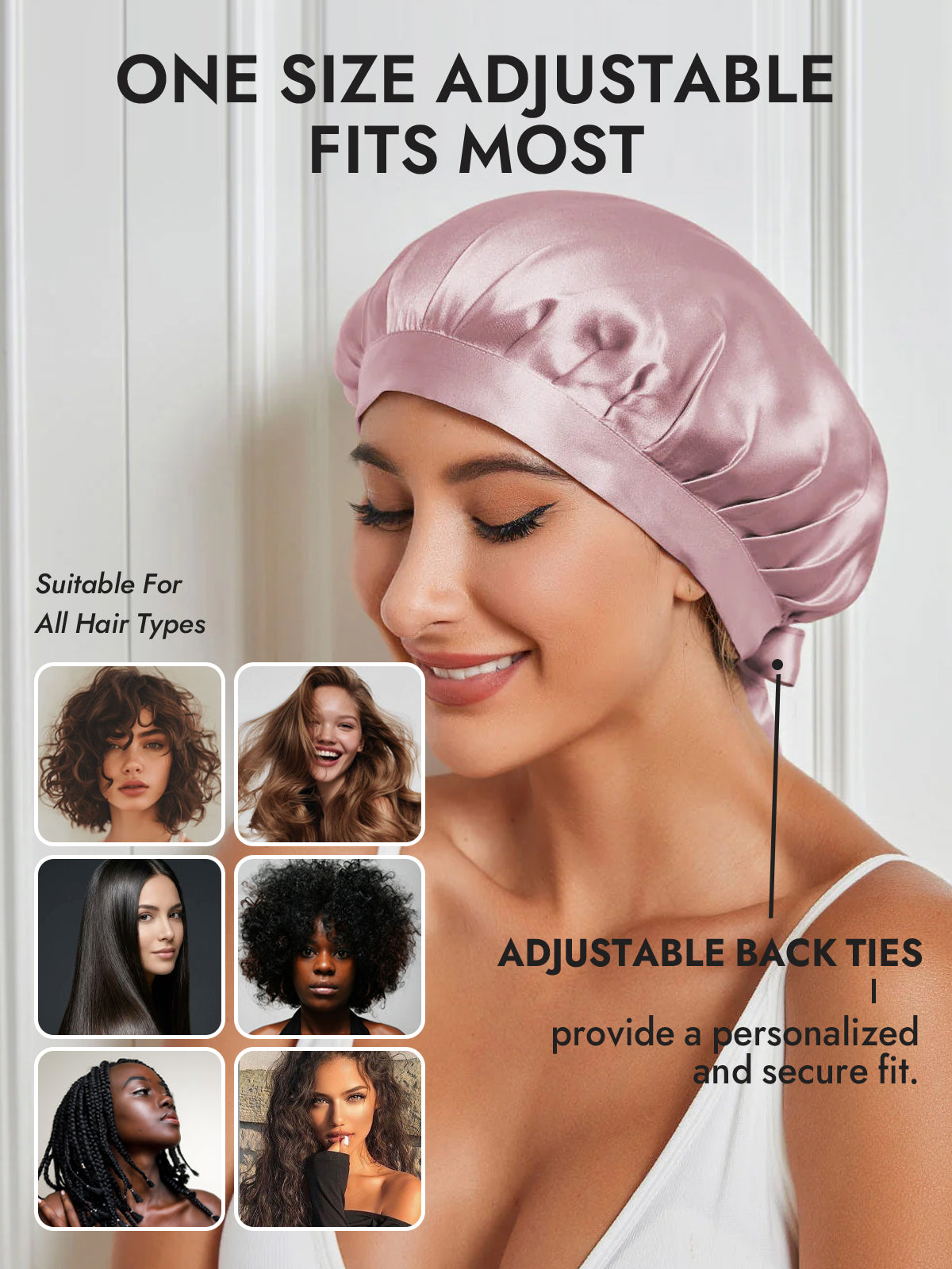 [Pale Mauve] SilkSilky  Pure Silk Sleep Cap 006