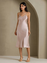 [Shadow Gray] SilkSilky  Spaghetti Strap V Neck Dress 003