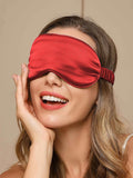 SilkSilky  19Momme Pure Silk Eye Mask DarkRed 002