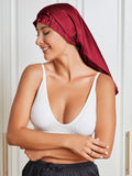 SilkSilky US Pure Silk Sleep Cap Wine 003