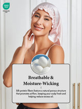 [Pink] SilkSilky  Pure Silk Sleep Cap 004