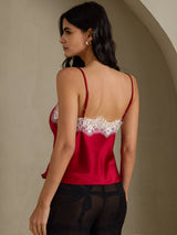 [Wine] SilkSilky  Spaghetti Strap V Neck Camisole Top 002