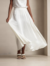 [White] SilkSilky  Skirt 001