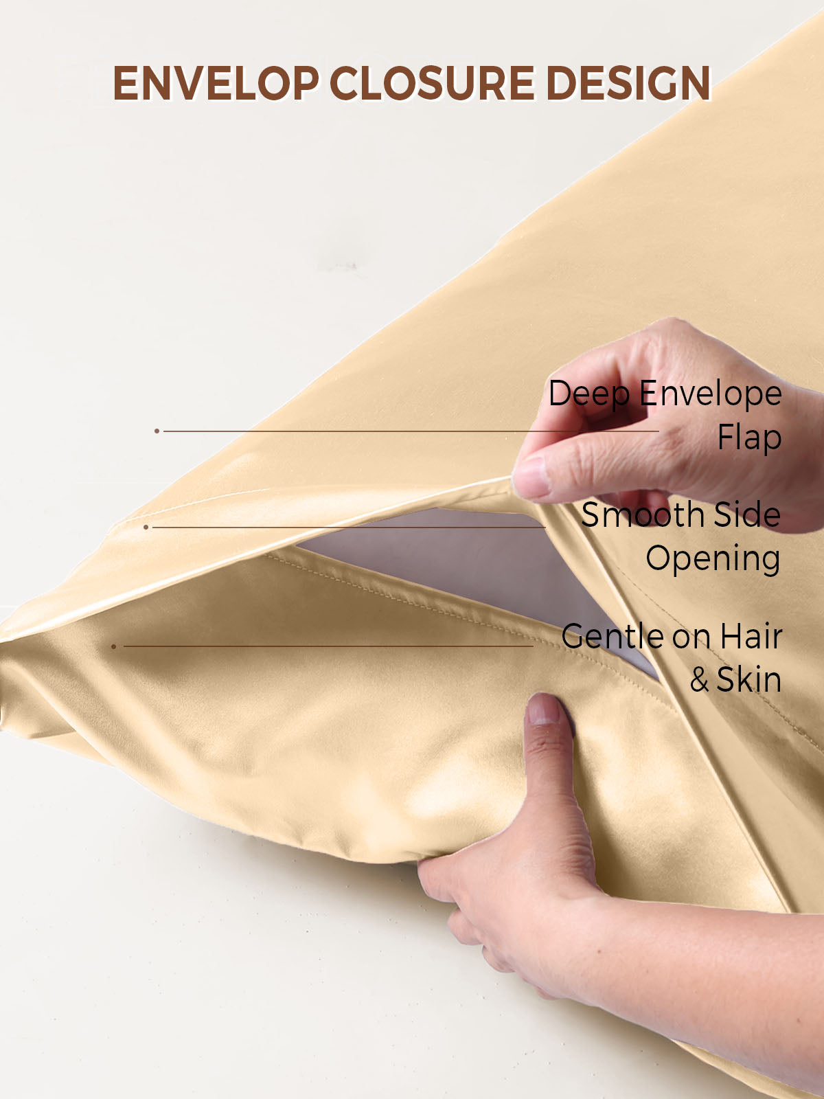 19Momme 100% Mulberry Silk Pillowcase - Envelope Closure