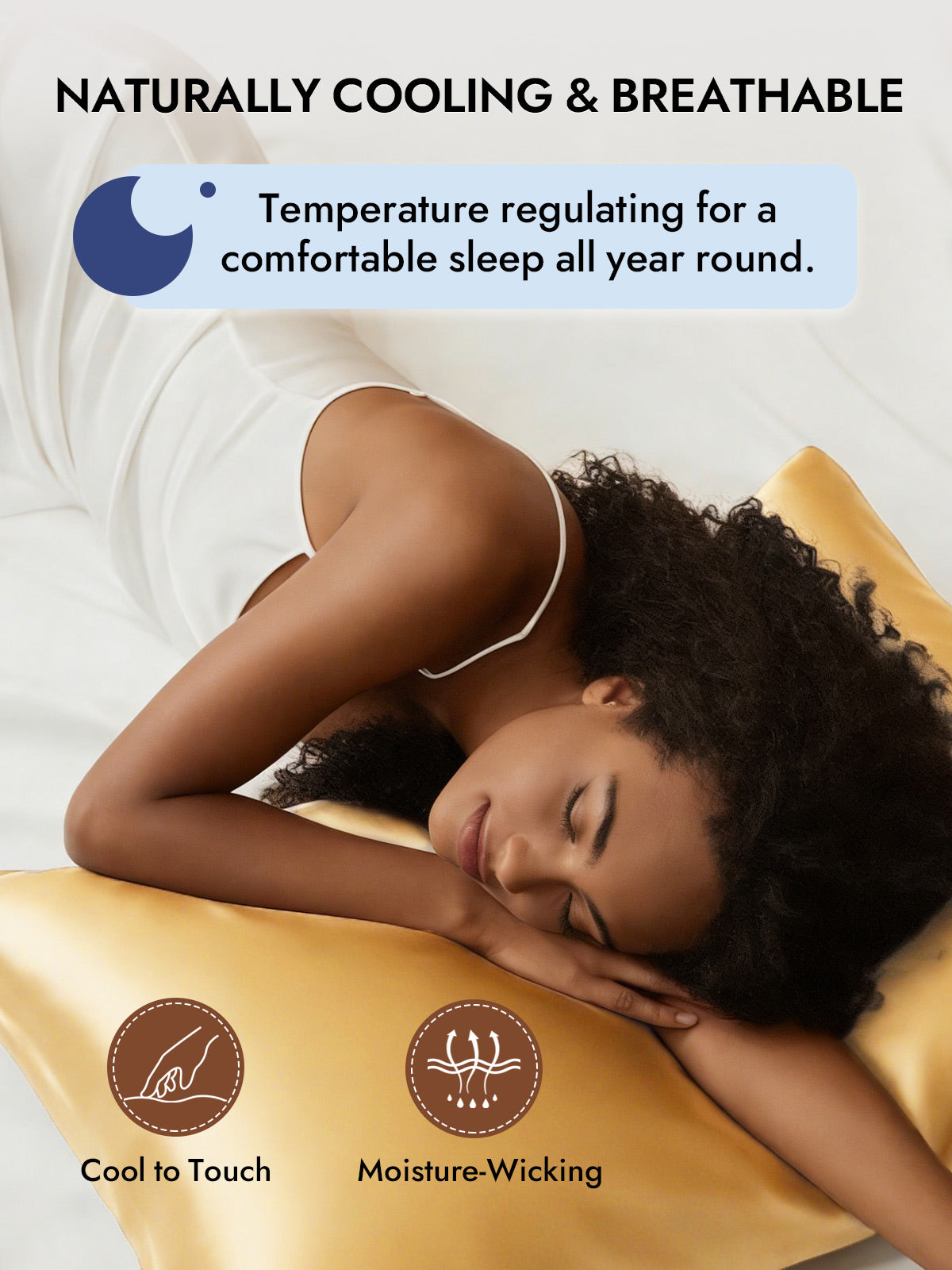 100% Mulberry Silk Pillowcase - Hidden Zipper