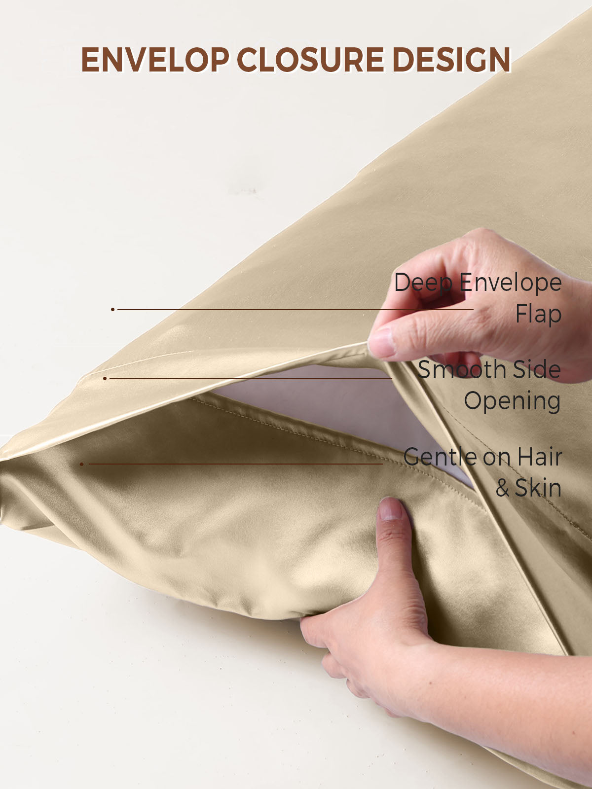 19Momme 100% Mulberry Silk Pillowcase - Envelope Closure