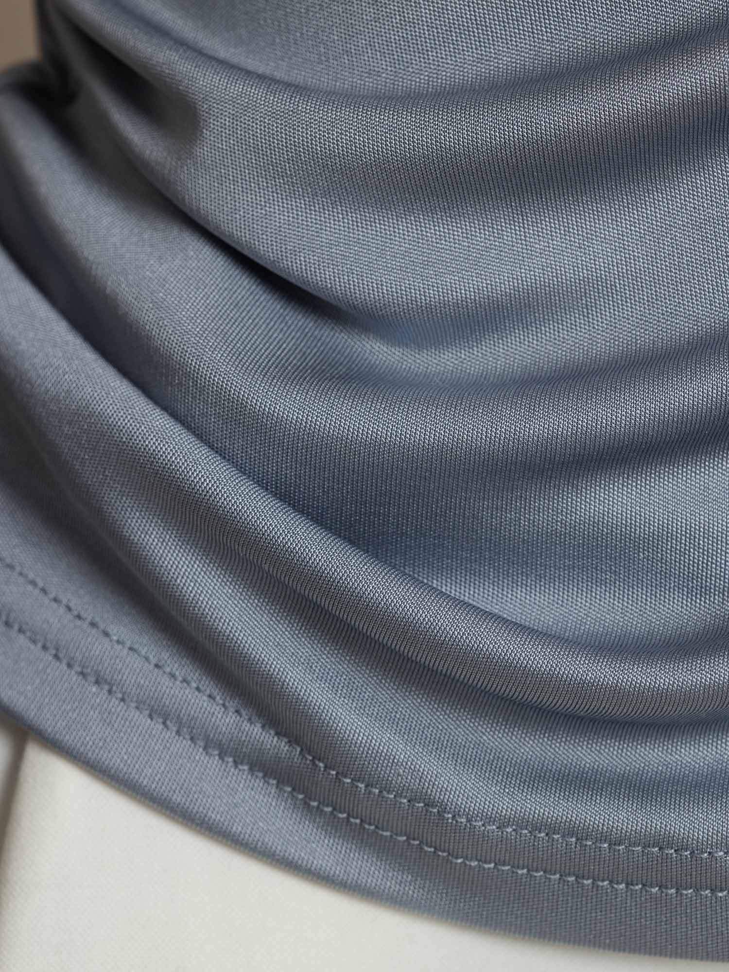 [LightGray] SilkSilky Pure Silk V Neck Women's T-Shirt 005
