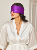 SilkSilky US 19Momme Pure Silk Eye Mask Purple 002