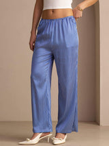 [Blue Pinstripe] SilkSilky Womens Pants 006