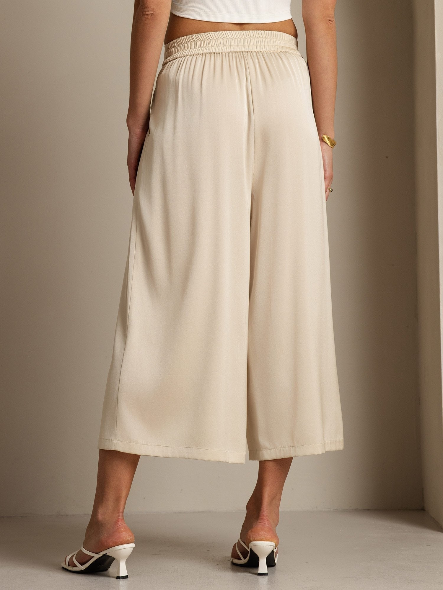 [Beige] SilkSilky 19Momme Silk Womens Pants 006