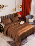 SilkSilky US 19Momme Pure Silk Bedding Set Coffee 001