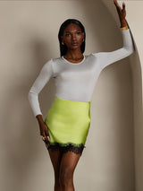 [Light Gray] SilkSilky  Silk Jersey Long Sleeve Round Neck Women's T-Shirt 001