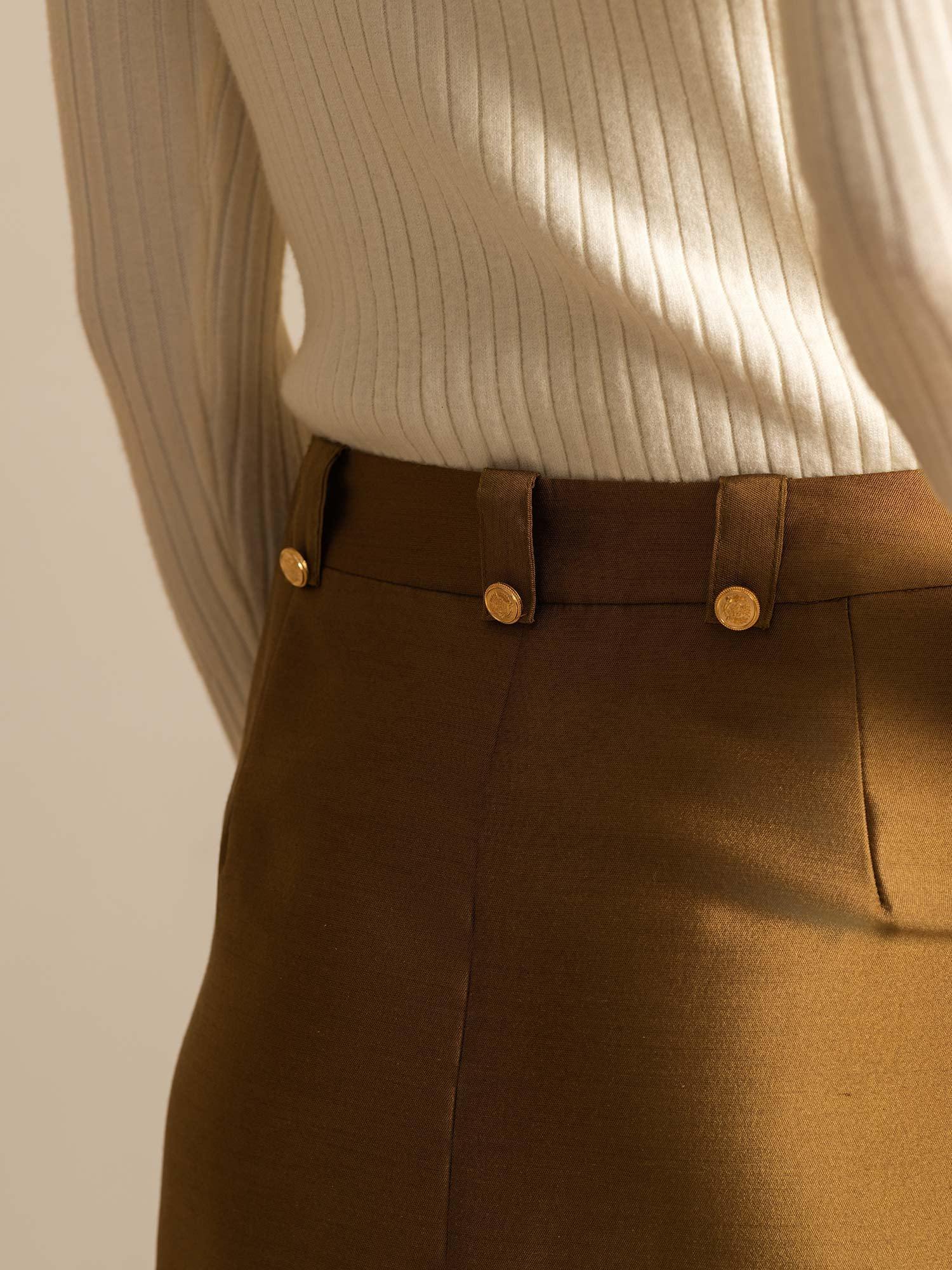 [Bronze] SilkSilky  32Momme Silk Split Skirt 005,