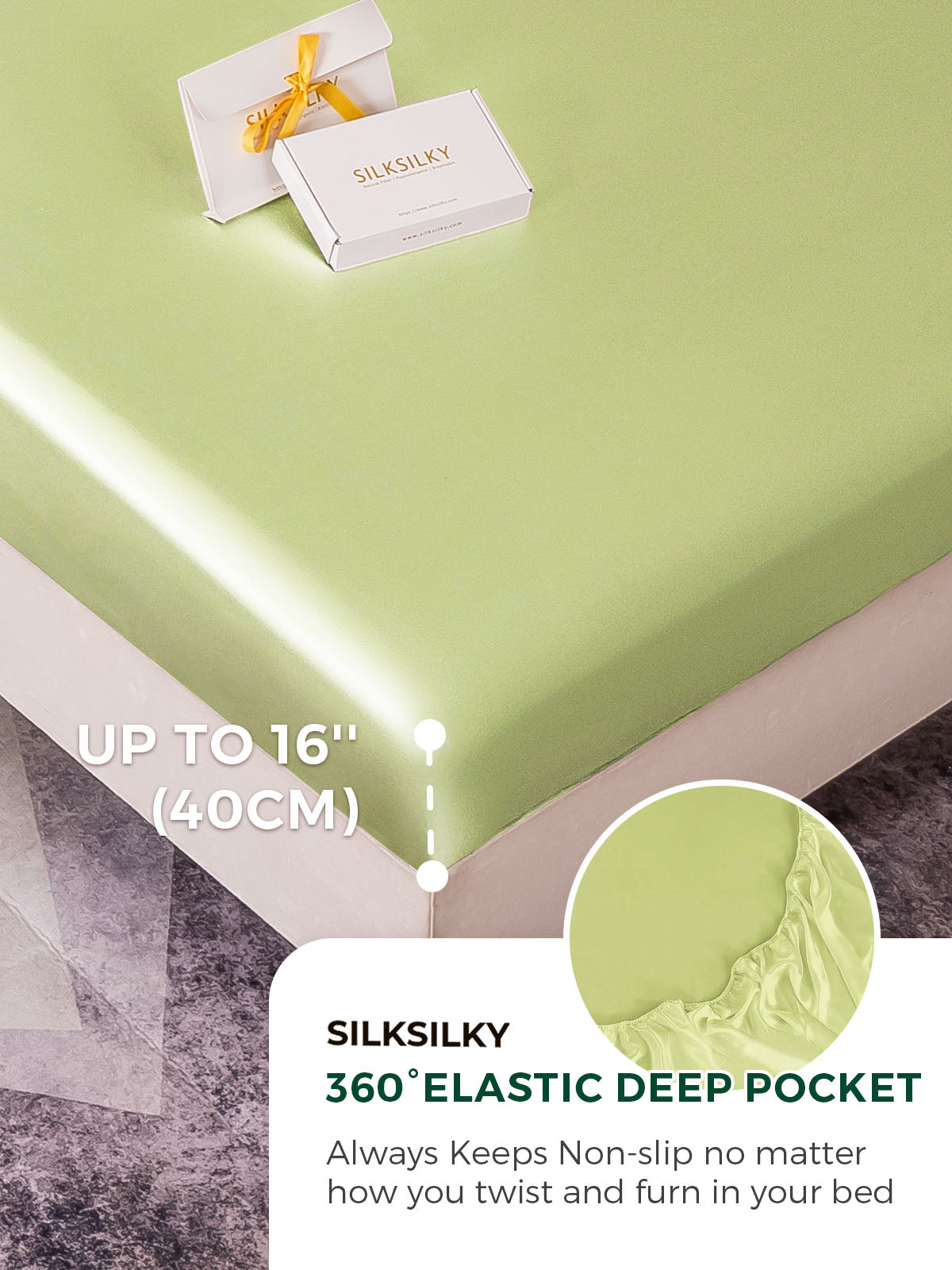 [Mint Green] SilkSilky  19Momme Pure Silk Bedding Set 004