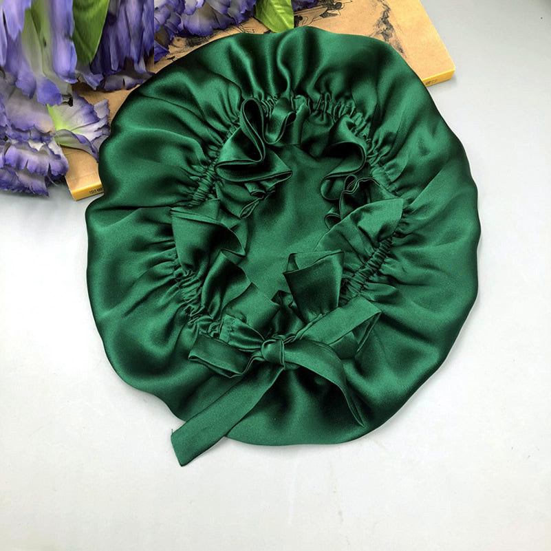 SilkSilky  Pure Silk Sleep Cap DarkGreen 004